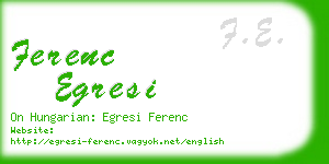 ferenc egresi business card